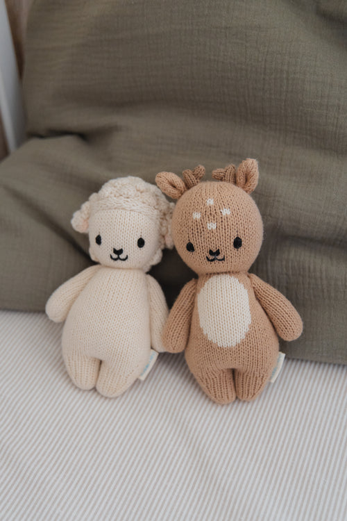 Hoeslaken Linnen - BEIGE STREEPJES