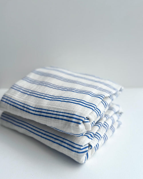 Hoeslaken Hydrofiel - BLAUWE STREEPJES
