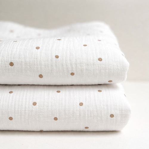 Hydrofiel doek - DOTS WARM WIT
