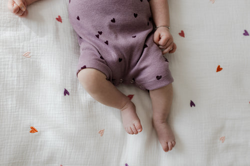 Zomerpakje Ribstof - MAUVE HARTJES